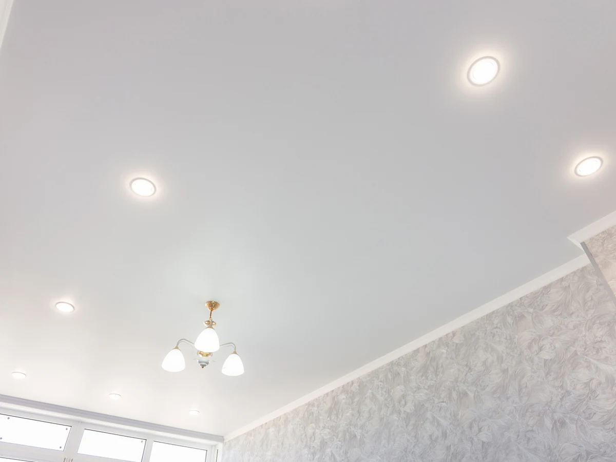 White ceiling freshly painted in Altrincham property