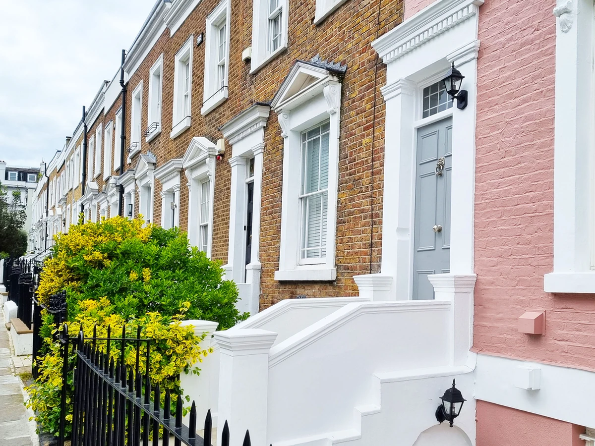 Victorian terraced row exterior painting in Stretford by Altrincham Decorators