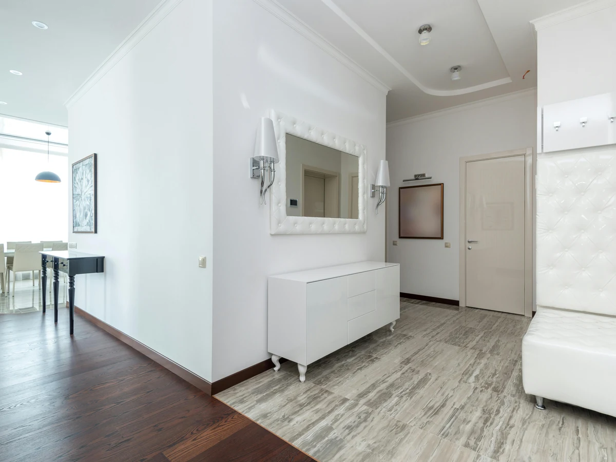 Bright modern hallway freshly painted in Altrincham property