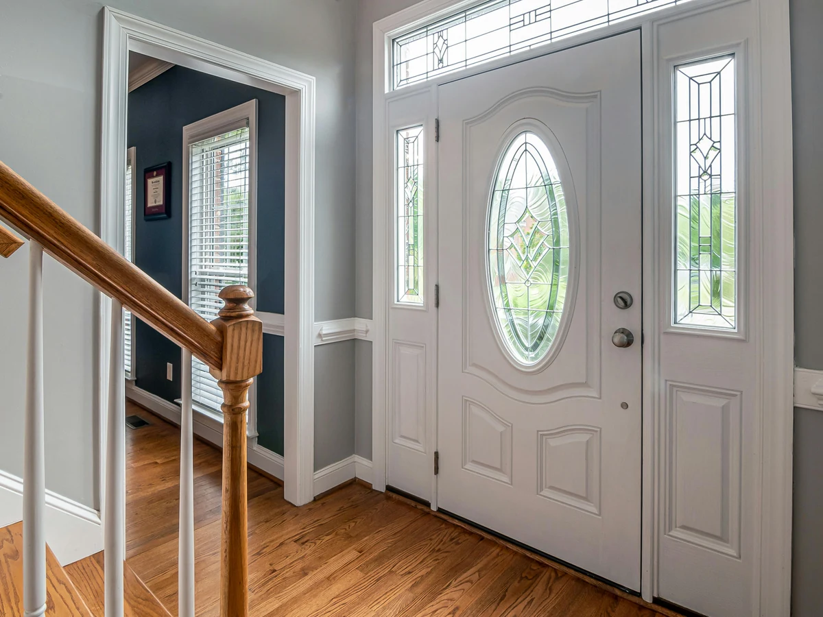White entrance hallway painted in Altrincham home