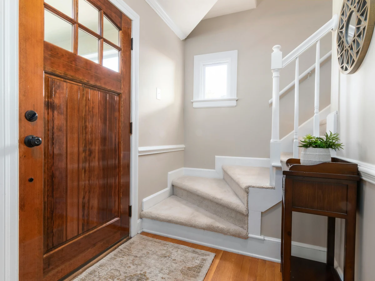 Rustic hallway entrance with quality paintwork by Altrincham Decorators