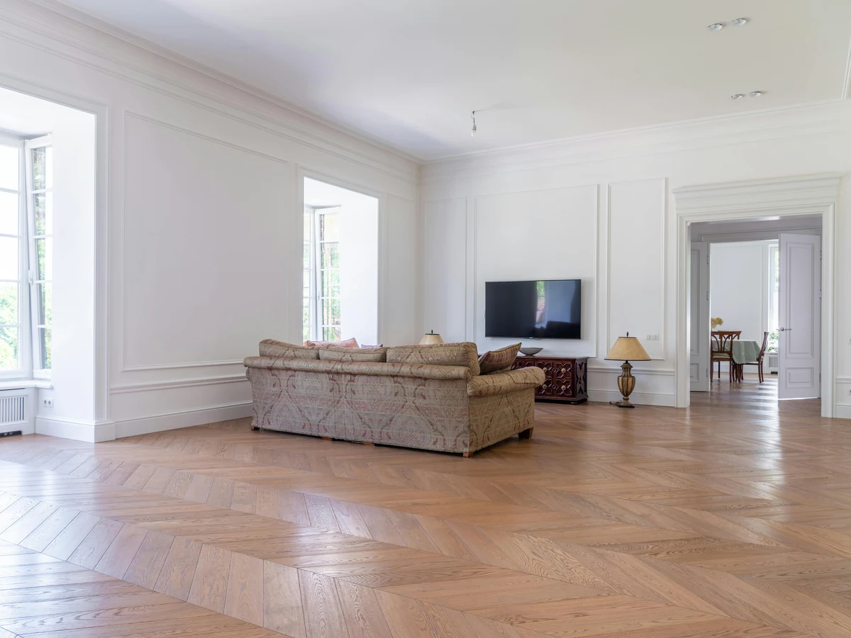 Large period property living room suited for wallpapering in Altrincham